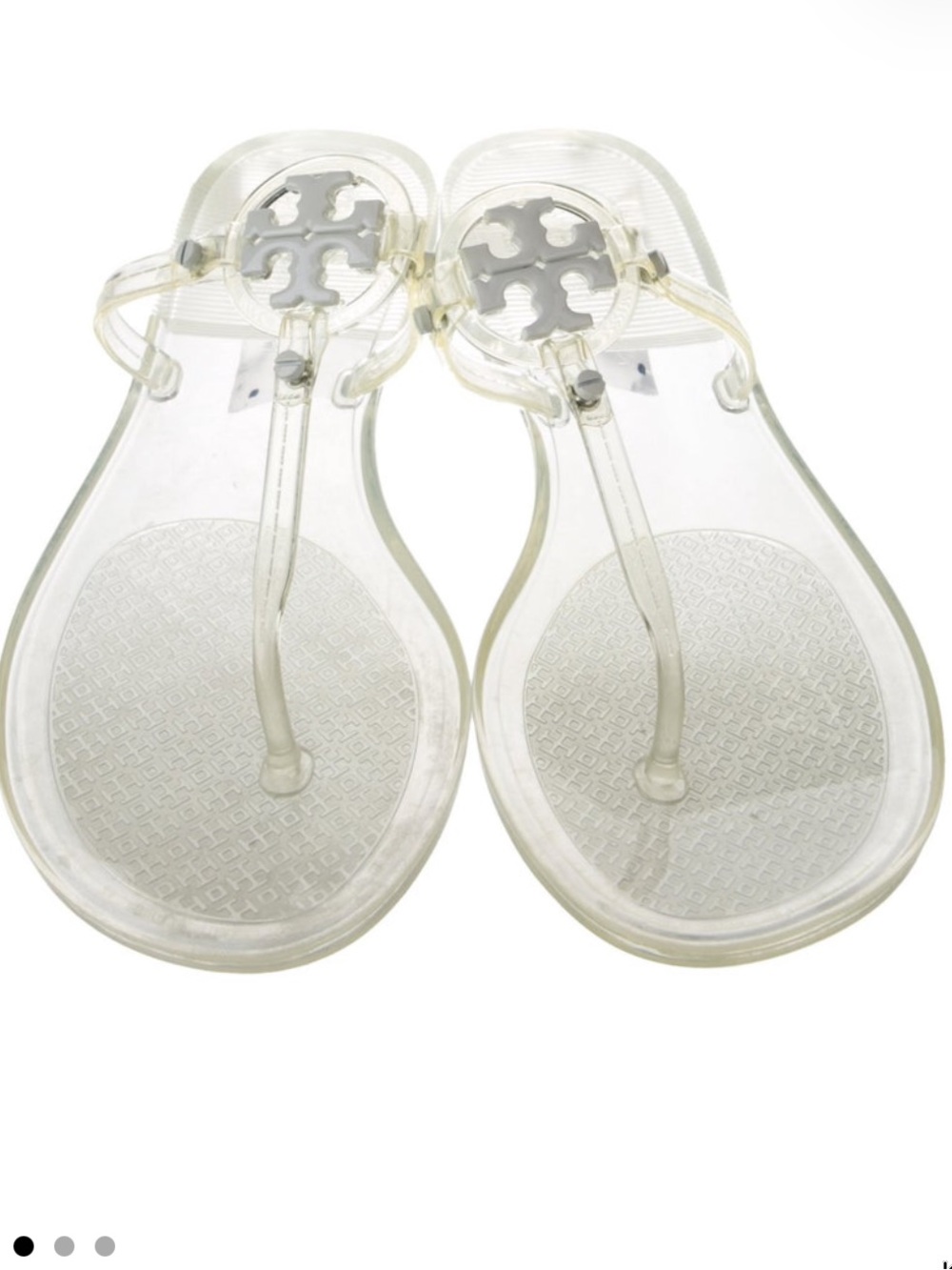 Tory Burch Miller Clear Jelly Logo Thong Sandals 7 $150 worn once